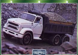 FICHE CARTONNE 25x18.5 CM CAMION DOC.AU DOS VOIR SCAN SERIE PORTEUR 1968 CHEVROLET JM 70 - Camion