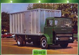 FICHE CARTONNE 25x18.5 CM CAMION DOC.AU DOS VOIR SCAN SERIE PORTEUR 1972 MACK SERIE MB - Camiones