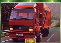 FICHE CARTONNE 25x18.5 CM CAMION DOC.AU DOS VOIR SCAN SERIE PORTEUR 1982 FORD CARGO - Camion