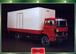 FICHE CARTONNE 25x18.5 CM CAMION DOC.AU DOS VOIR SCAN SERIE PORTEUR RENAULT SAVIEM JP11 1976 - Camion