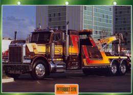 FICHE CARTONNE 25x18.5 CM CAMION DOC.AU DOS VOIR SCAN SERIE PORTEUR 1991 PETERBILT 378 - Trucks