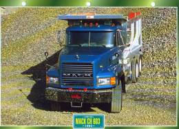 FICHE CARTONNE 25x18.5 CM CAMION DOC.AU DOS VOIR SCAN SERIE PORTEUR 1993 MACK CH 603 - Trucks