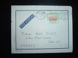 LETTRE PAR AVION POUR FRANCE TP 5P OBL. MECA. 21 MAY 1954 KHARTOUM + PUB MICHELIN - Sudan (1954-...)