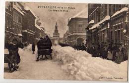 Pontarlier      La Grande Rue Sous La Neige - Pontarlier