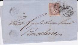 ESPAGNE - 1869 - LETTRE De AGUILAS (MURCIA) Pour BARCELONA - Covers & Documents
