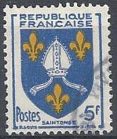 1954 FRANCIA USATO STEMMI DI PROVINCE FRANCESI 5 F - FR608 - 1941-66 Coat Of Arms And Heraldry