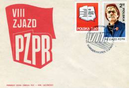 Poland-First Day Cover FDC- "Polish United Workers' Party" Issue [Warsaw 11.2.1980] - FDC