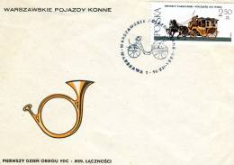 Poland-First Day Cover FDC- "Horse-drawn Vehicles" Issue [Warsaw 16.12.1980] - FDC