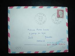 LETTRE PAR AVION TP MARIANNE DE DECARIS 12F CFA SUR 0,25 F OBL. 24-10-1964 LE PORT (974 REUNION) - 1960 Marianne (Decaris)