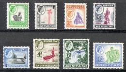 Rhodesia & Nyasaland 1959 Definitives  8 Values MH - Rodesia & Nyasaland (1954-1963)