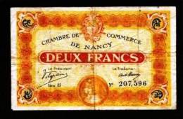 BON - BILLET - MONNAIE - CHAMBRE DE COMMERCE DE NANCY MEURTHE-et-MOSELLE 54 DEUX FRANCS SERIE B N° 207,596 - Handelskammer