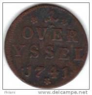 COINS PAYS BAS, OVERYSSEL KM 90  1DUIT 1741. (DP38) - …-1795 : Période Ancienne