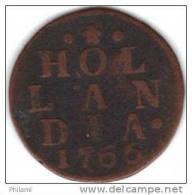 COINS PAYS BAS, HOLLAND KM 80  1DUIT 1766. (DP40) - …-1795 : Période Ancienne