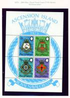 ASCENSION - 1973  Royal Navy Crests Miniature Sheet  Unmounted Mint - Ascension