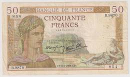 50 FRANCS CERES 9.3.39 - 50 F 1934-1940 ''Cérès''