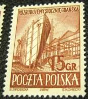 Poland 1952 Danzig Shipyards 15g - Mint - Unused Stamps