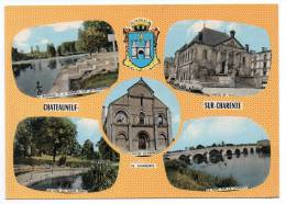 CPSM - CHATEAUNEUF-SUR-CHARENTE - Multivues - Colorisée - Blason - Ann 60 ! - - Chateauneuf Sur Charente