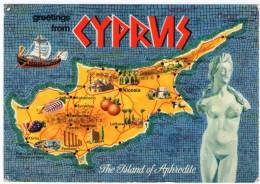 GREETINGS FROM CYPRUS / CHYPRE MAP (PUBL. JOHN HINDE) - Chypre