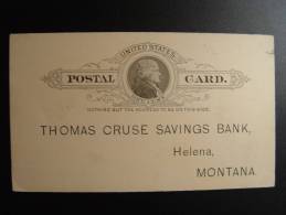 USA POSTAL CARD STATIONERY GANZSACHE ENTIER SAVINGS BANK MONTANA WESTERN NATIONAL BANK NEW YORK - Autres & Non Classés