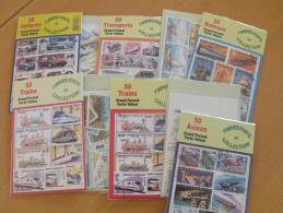 300 TIMBRES DIFFERENTS THEME TRANSPORTS 6 POCHETTES DE 50 TIMBRES - Lots & Kiloware (mixtures) - Max. 999 Stamps