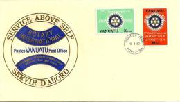 VANUATU NEW HEBRIDES FDC 75 YEARS ROTARY INTERNATIO.SET OF 2 STAMPS 10-40 FR DATED 16-09-1980 CTO SG?READ DESCRIPTION !! - Vanuatu (1980-...)