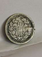 1918 - 10 Cents Argent - Pays Bas - Pièce Abimée (Choc) - 10 Cent
