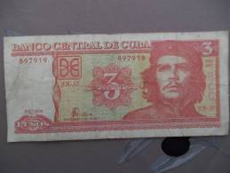 3 Peso Che Geuvara  Geen Delc Pay - Kuba