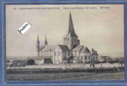 Carte Postale 76. Saint-Martin-de-Boscherville  Et L'église St-Georges Trés Beau Plan - Saint-Martin-de-Boscherville