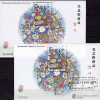 Festival 1999 MACAO Block 69 Plus I ** 8€ Gastronomie In China Gedeckter Tisch Table Bloc Gold Overprint Sheet Bf MACAU - Ungebraucht