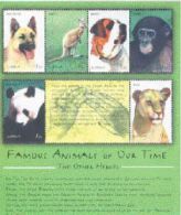 LIBERIA  1851   MINT NEVER HINGED MINI SHEET OF FAMOUS ANIMALS & DOGS  ( 0204 - Hunde