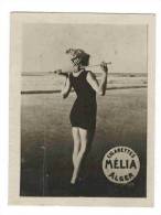 CHROMO CIGARETTES MELIA ALGER PIN UP : "Femme En Bord De Mer Avec Ombrelle" - Melia