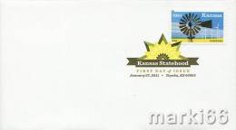 USA - 2011 - Kansas Statehood - FDC (first-day Cover) With Digital Colour Cancel - Lettres & Documents
