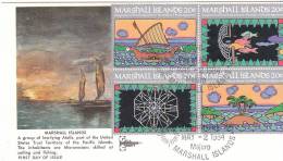 ISOLE MARSHALL 1984 FDC - INAUGURAZIONE DEL SERVIZIO POSTALE - BLOCCO - Islas Marshall