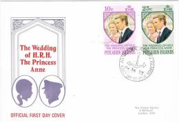 3538. Carta F.D.C, PITCAIRN Island 1973. Wedding Princess Anne - Pitcairn