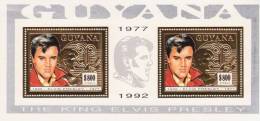 GUYANA, Bloc De Luxe OR, ELVIS PRESLEY 1992, ** Rare.... - Elvis Presley