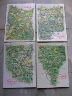 4 AK - Vogtland  Map Karte   - 4  Postcards  D84704 - Vogtland