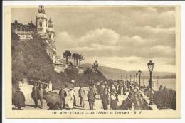 MONTE CARLO ( MONACO ) , Le Théâtre Et Terrasses , CPA ANIMEE - Terrassen