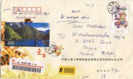 Chine - Postal Stationary Registered To Austria - Lettres & Documents