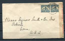 South Africa 1941 Cover To USA Censored Gold Mine Pair - Brieven En Documenten