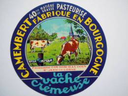 A-21031 - Etiquette De Fromage - Camembert - LA VACHE CREMEUSE - Fromagerie De SAINT JEAN DE LOSNE (Côte D´Or) 21I - Käse