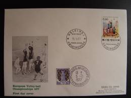 EUROPEAN VOLLEY-BALL CHAMIONSHIPS 1977 FDC CONSEIL DE L´EUROPE CEPT EUROPA PARLAMENT - Lettres & Documents