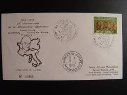 LUXEMBOURG ANN. DECLARATION SCHUMAN 1975 FDC CONSEIL DE L´EUROPE CEPT EUROPA PARLAMENT 400 Ex. - Storia Postale