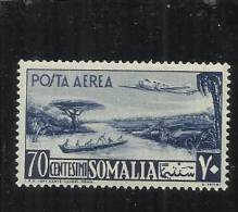 SOMALIA AFIS 1950 1951 POSTA AEREA AIR MAIL VEDUTA VIEW CENT. 70 C MNH - Somalië (AFIS)