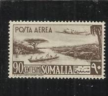 SOMALIA AFIS 1950 - 1951 POSTA AEREA AIR MAIL VEDUTA VIEW CENT. 90 C MNH - Somalië (AFIS)