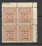 OCCUPAZIONE ANGLO-AMERICANA SICILIA 1943 L. 10 MNH - Anglo-american Occ.: Sicily