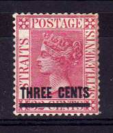 Straits Settlements - 1894 - 3 Cents On 32 Cents Surcharge - MH - Straits Settlements