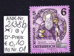 17.9.1993  - FM-Erg.Wert  "Stifte U. Klöster In Ö - Glasgemälde" -  O  Gestempelt  -  Siehe Scan  (2138bo 01-21) - Gebraucht