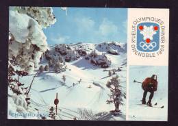 JEUX OLYMPIQUE D`HIVER GRENONOBLE 1968 CHAMBREUSSEPISTES DE SKI POSTCARD UNUSED - Hiver 1968: Grenoble