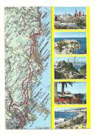 Cp, Carte Géographique, Les Trois Corniches De NIce à Menton, écrite 1993 - Carte Geografiche