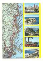 Cp, Carte Géographique, Les Trois Corniches De NIce à Menton, écrite 1993 - Landkarten